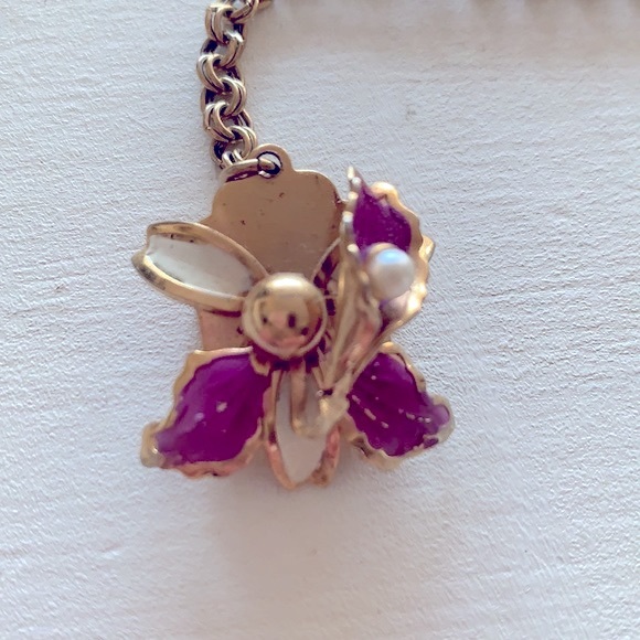 ORCHID FLOWER  SWEATER CLIPS VINTAGE - Picture 2 of 6